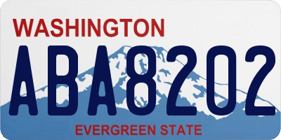 WA license plate ABA8202
