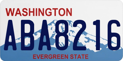 WA license plate ABA8216