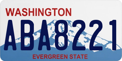 WA license plate ABA8221