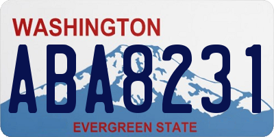 WA license plate ABA8231