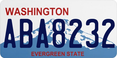 WA license plate ABA8232