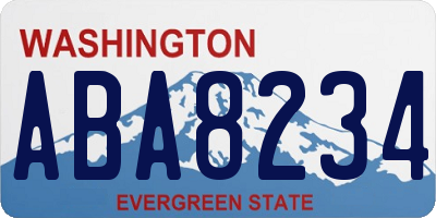 WA license plate ABA8234