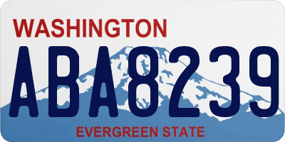 WA license plate ABA8239