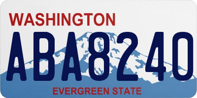 WA license plate ABA8240
