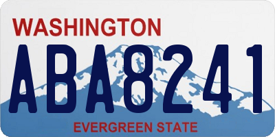WA license plate ABA8241