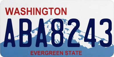 WA license plate ABA8243