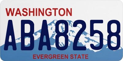 WA license plate ABA8258