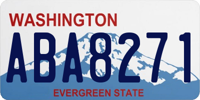 WA license plate ABA8271