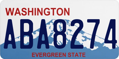 WA license plate ABA8274