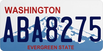 WA license plate ABA8275