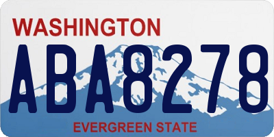 WA license plate ABA8278