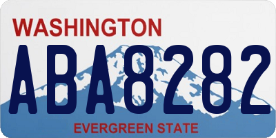 WA license plate ABA8282