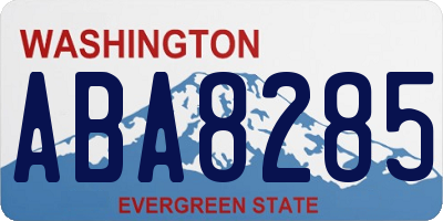 WA license plate ABA8285
