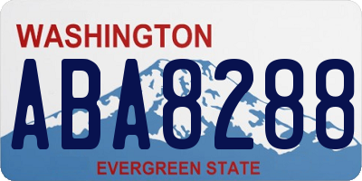 WA license plate ABA8288