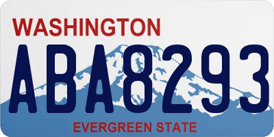 WA license plate ABA8293