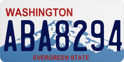 WA license plate ABA8294