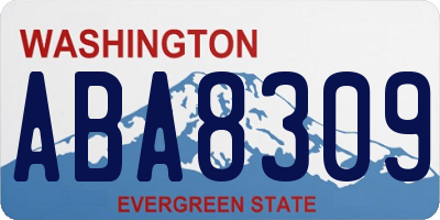WA license plate ABA8309