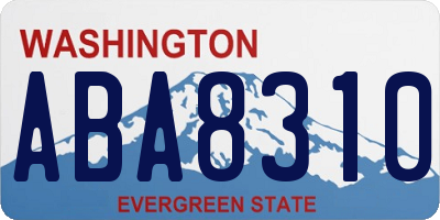 WA license plate ABA8310