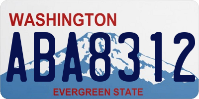 WA license plate ABA8312