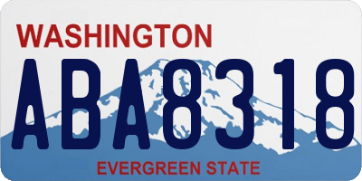 WA license plate ABA8318