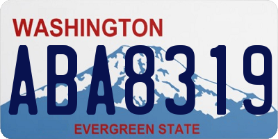 WA license plate ABA8319