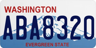 WA license plate ABA8320
