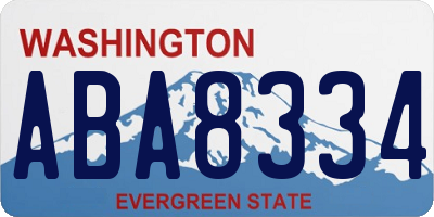 WA license plate ABA8334