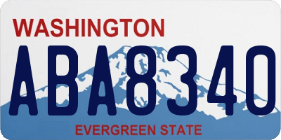 WA license plate ABA8340
