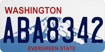 WA license plate ABA8342