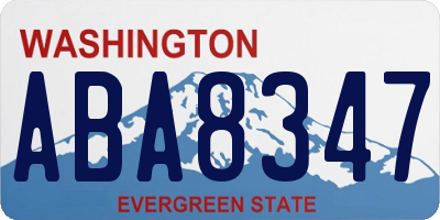 WA license plate ABA8347