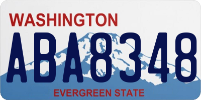 WA license plate ABA8348
