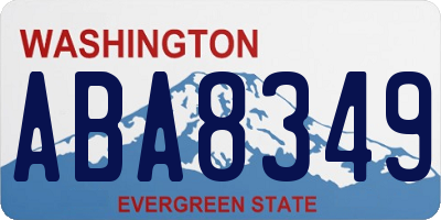 WA license plate ABA8349