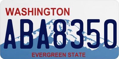 WA license plate ABA8350