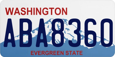 WA license plate ABA8360
