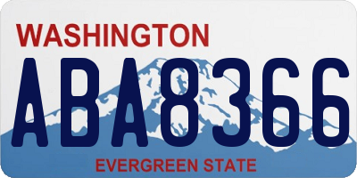 WA license plate ABA8366
