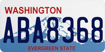 WA license plate ABA8368
