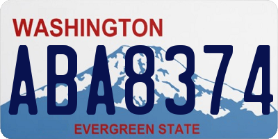 WA license plate ABA8374