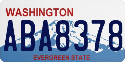 WA license plate ABA8378