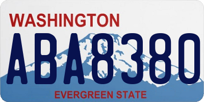 WA license plate ABA8380