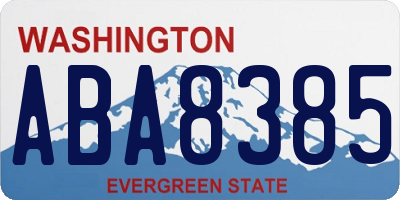 WA license plate ABA8385