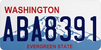 WA license plate ABA8391