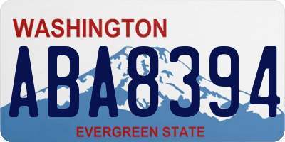 WA license plate ABA8394