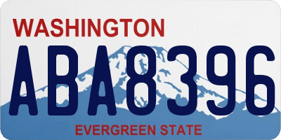 WA license plate ABA8396