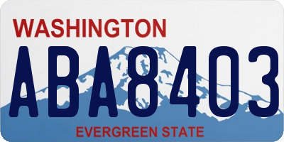 WA license plate ABA8403