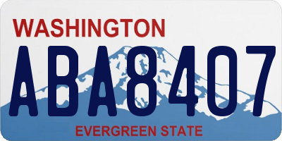 WA license plate ABA8407