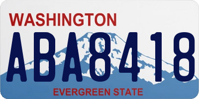 WA license plate ABA8418
