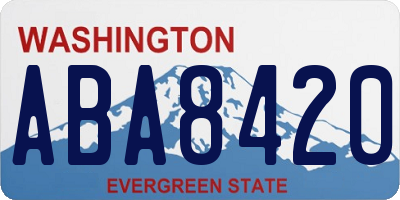WA license plate ABA8420