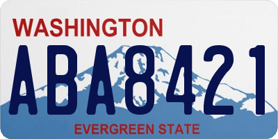WA license plate ABA8421