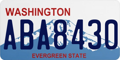 WA license plate ABA8430