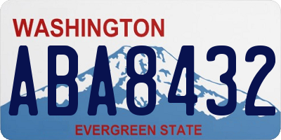 WA license plate ABA8432